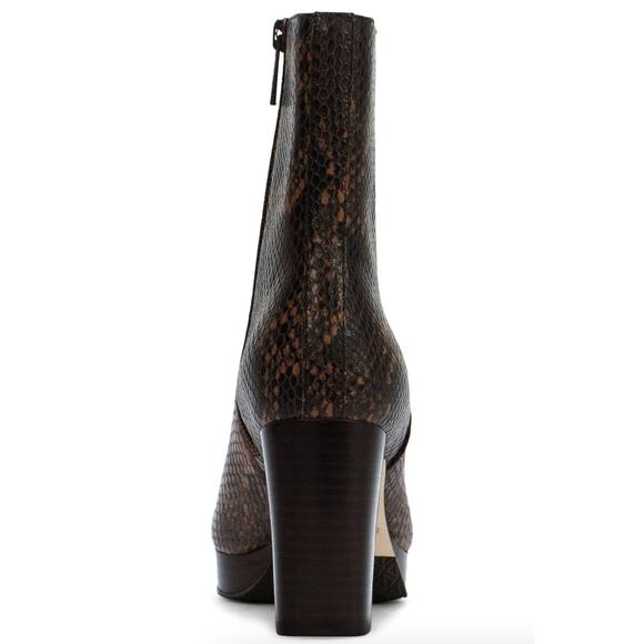 Donald Pliner ZELDA Python Snake Platform Heel Mid Boots | 8.5 Brown NEW $298 - Picture 4 of 7